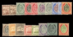 Malta 28-45, $405.25, 1904-11 Edward, complete set, hinged