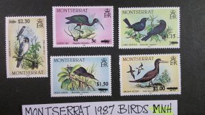 Montserrat 1987 Birds overprints Scott# 651-655