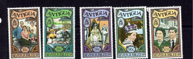 Antigua 477-81 MNH 1977 Royal Visit