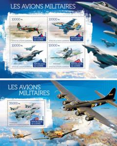 Aviation Planes Flugzeuge Military Wars Transport Guinea MNH stamp set