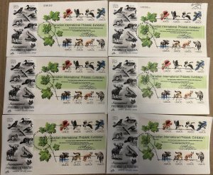 USA CANADA CAPEX SET OF 6 SOUVENIR SHEETS POSITIONS PLATE BLOCK & MR ZIP CORNER