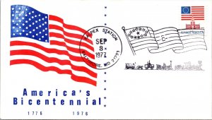 AMERICA'S BICENTENNIAL UNITED STATES FLAG CACHET COVER FLAG CANCEL BALTIMORE '77