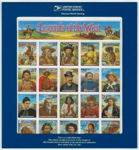 2870, Legends of the West Error Sheet with Blue Holder - Stuart Katz