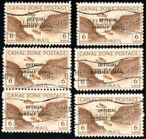 Canal Zone Stamps # CO14 MNH VF Lot Of 6 Scott Value $78.00