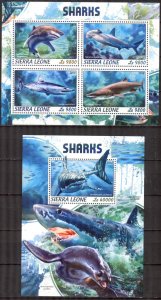 Sierra Leone 2018 Marine Life Sharks sheet + S/S MNH