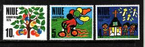 Niue-Sc#174-6-unused NH set-Christmas-Children's Drawings-1975-