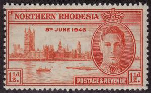 NORTHERN RHODESIA MNH Scott # 46a KGVI Peace Issue Perf 13.5 (1 Stamp) -6