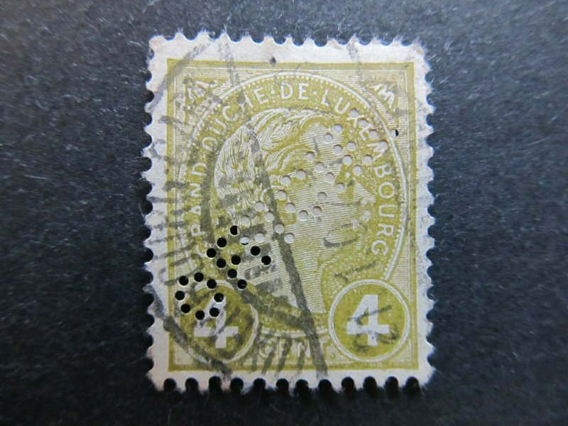 A4P27F131 Letzebuerg Luxembourg Official Stamp 1895 4c used Perfin