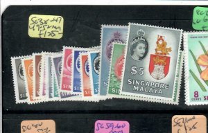 SINGAPORE (P2409B)  QEII SG 38-47, 49-52   MNH 