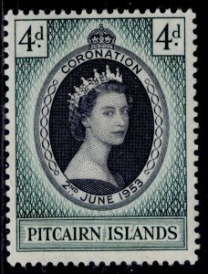 PITCAIRN ISLANDS QEII SG17, 4d black & deep bluish green, NH MINT.