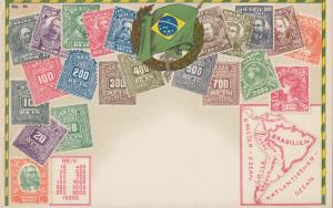 Brazil Ottmar Zieher stampcard No.84 type IV map, Arms