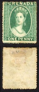 Grenada SG4 1/2d Green wmk small star rough perf 14 to 16 No gum cat 110 pounds