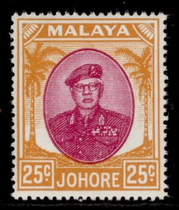 MALAYSIA - Johore GVI SG142, 25c purple & orange, NH MINT.