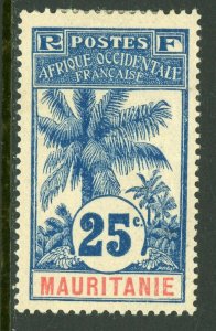 Mauritania 1906 French Colony 25¢ Scott #8 Mint R313