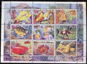 Somalia 2000 Exotic Fish #1 perf sheetlet containing set ...