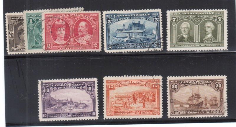 Canada #96 - #103 Very Fine Used Set With Light Cancels