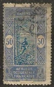 Dahomey 65, used, thin, crease. 1922. (D289)