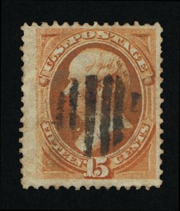 VERY AFFORDABLE GENUINE SCOTT #152 FINE USED 1870 NBNC 15¢ BRIGHT ORANGE #11410