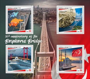 SIERRA LEONE - 2023 - Bosphorus Bridge - Perf 4v Sheet - Mint Never Hinged