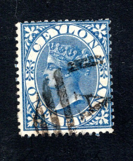 Ceylon #61,  F/VF, Used, CV $12.00 ....  1290046
