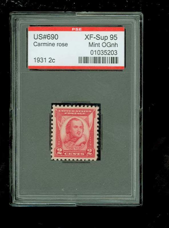 US #690 Commemorative, PSE Graded XF-Sup 95, Mint OGnh