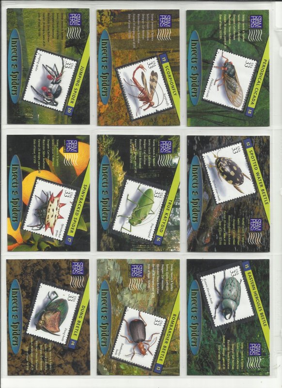 3351a-3351t  Twenty 33c Insects & Spiders Stampers Cards MNH