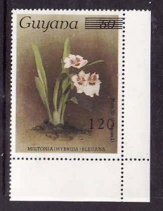 Guyana-Sc#1704- id9-unused NH single-Flowers-Orchids-1986-9-