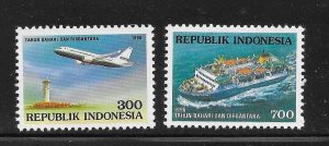 Indonesia 1996 Maritime and Aviation year Ship Airplane Sc 1660-1661 MNH A3662