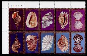 Palau 50a TL Plate Block MNH Shells
