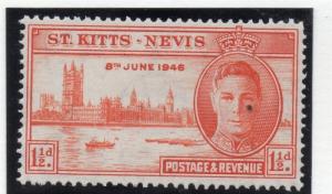 St Kitts Nevis 1946 Early Issue Fine Mint Hinged 1.5d. Victory Set 027835