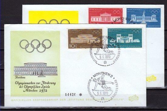 Germany, Scott cat. B459-B462. Munich Olympics, Surtax. 2 First day covers. ^