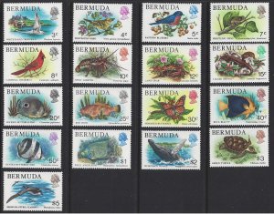 Bermuda #363-79 MNH set, various birds & marine life, issued 1978/9