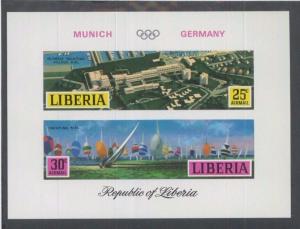 LIBERIA SOUVENIR SHEET #C187 MNH, Imperf - Olympic Games Munich Germany - FOS110