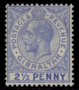 GIBRALTAR GV SG94a, 2½d bright blue, M MINT. Cat £650. LARGE 2 in ½