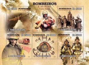 Sao Tome & Principe 2010 FIREFIGHTERS Sheet Perforated Mint (NH)