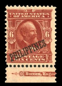 United States Possessions, Philippines #231 Cat$190, 1903 6c brown lake, bott...