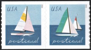 SC#5749-50 (Forever Postcard Rate) Sailboats Coil Pair (2023) SA