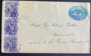 1898 Guatemala Postal Stationery Cover To Escuintla