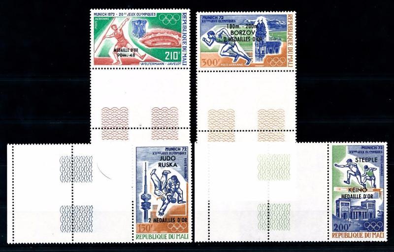 [55416] Mali 1972 Olympic games Football Athletics Overprint Large labels MNH