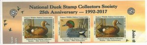 NDS9 - National Duck Stamp Collectors Society Strip Of 3. MNH. #02 NDS9s3