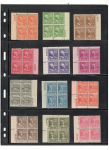 US SCOTT# 803-826, PLATE BLOCK OF 4, MNH, OG