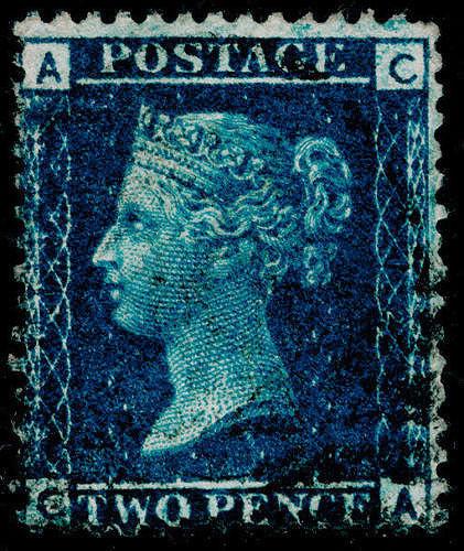 Sg45, 2d blue plate 12, FINE used. Cat £140. CA