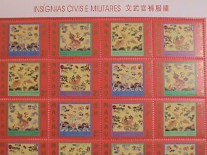 CHINA-MACAU STAMPS- 1996-SC# 834-7- LOVELY COLORFUL OFFICERS UNIFORMS #1:  MNH-