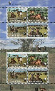 WWF Stamp Kobus Ellipsiprymnus Defassa Waterbuck Wild Souvenir Sheet MNH