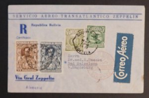 1932 Cochabamba Bolivia Graf Zeppelin LZ 127 Cover to Bad Salzelman Germany