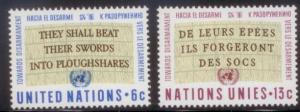 United Nations 1967 Quotation from Isaiah SC# 177-8 MNH-OG