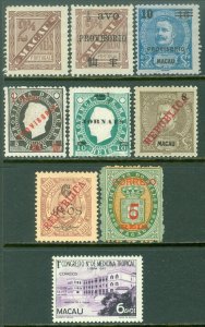 EDW1949SELL : MACAU Collection of 9 different Mint. Scott Catalog $114.00.