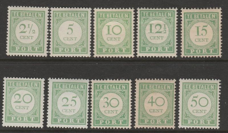 Netherland Antilles, 1915 MH Set Of 10 Postage Dues, #J21-J30