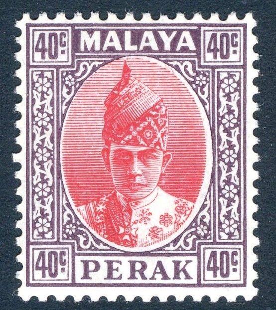 MALAYA (PERAK)-1938-41 40c Scarlet & Dull Purple Sg 117 LIGHTLY MOUNTED MINT