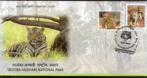 India 2016 Tadoba Andhari National Park Tiger Reserve Wildlife Aninal 2v FDC ...